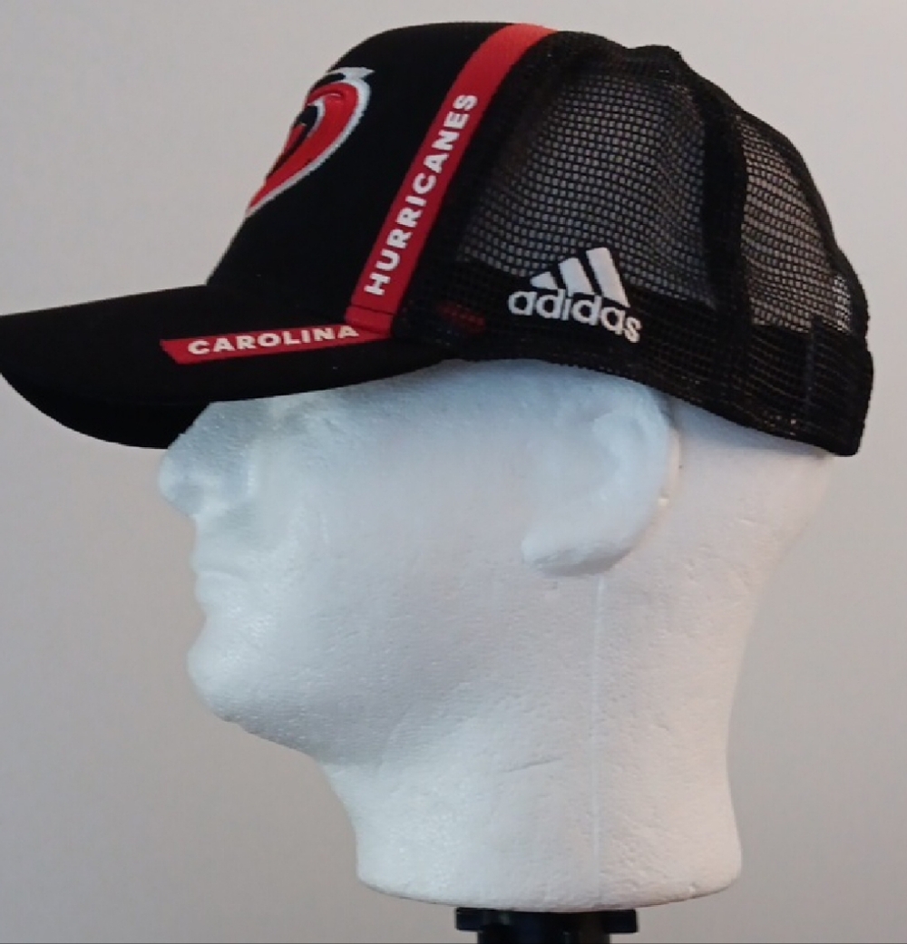 Carolina Hurricanes Adidas Black Mesh Cap with Red Logo - Picture 2 of 8